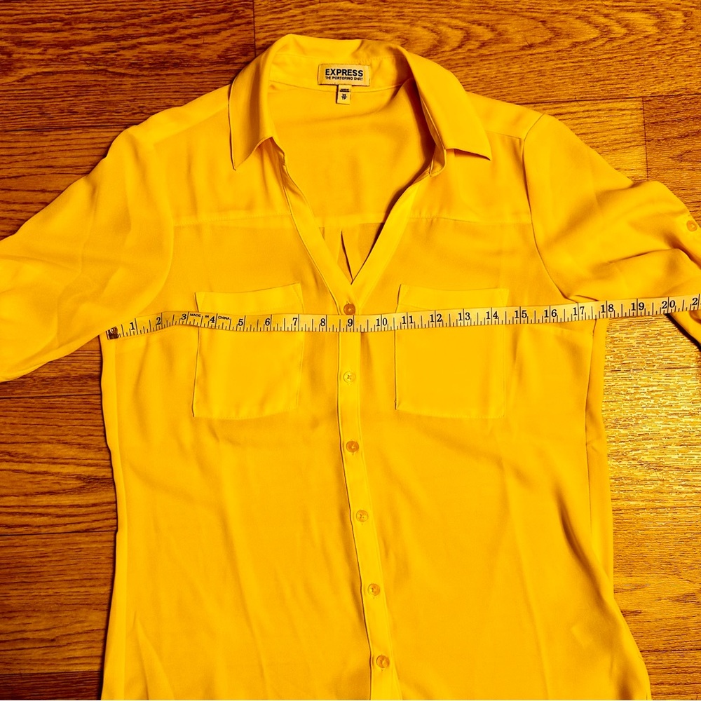 Express Yellow Button Down Shirt - Picture 9 of 9